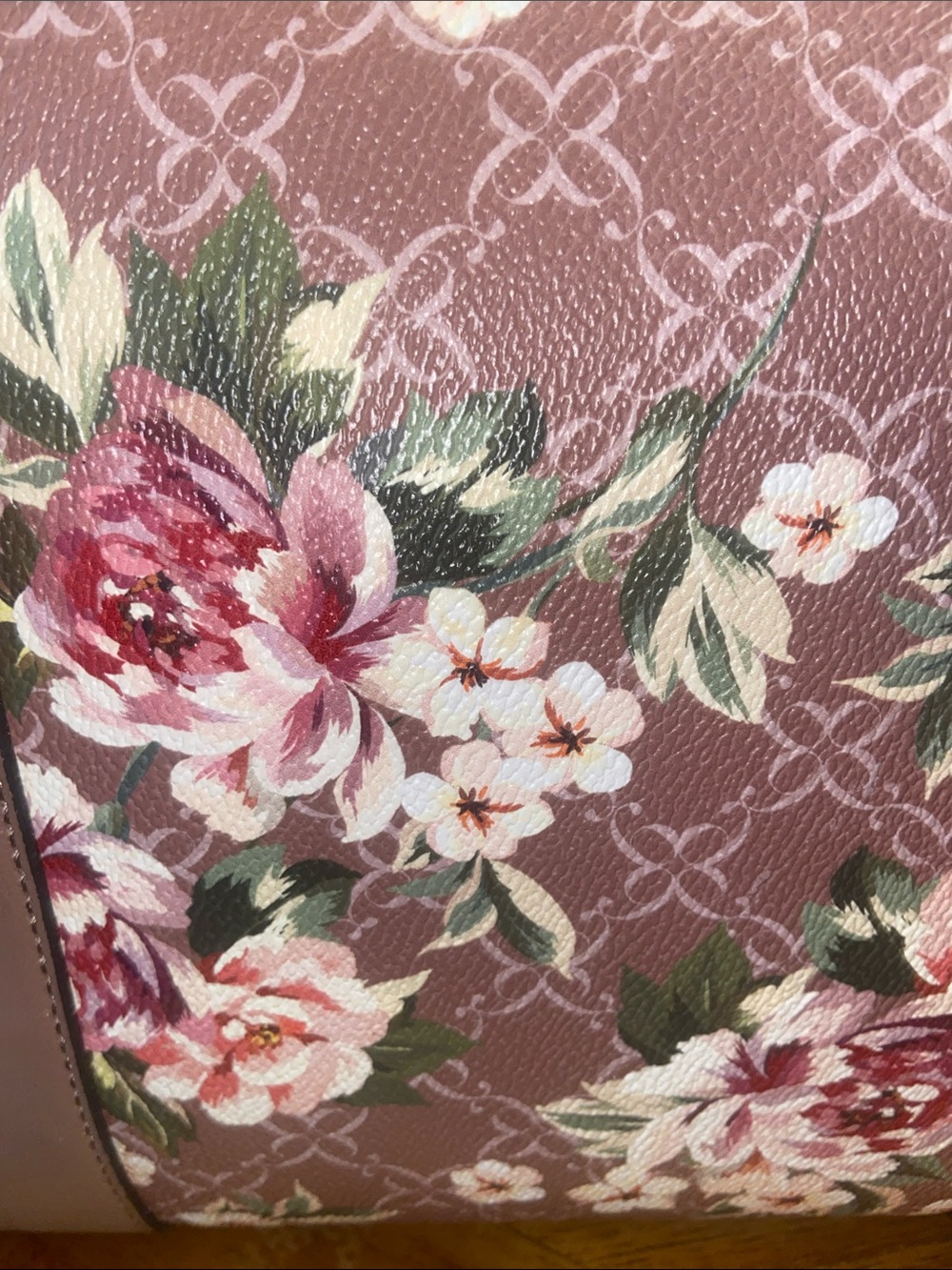 Nine West Floral Tote in Mauve and Pink - Picture 7 of 10